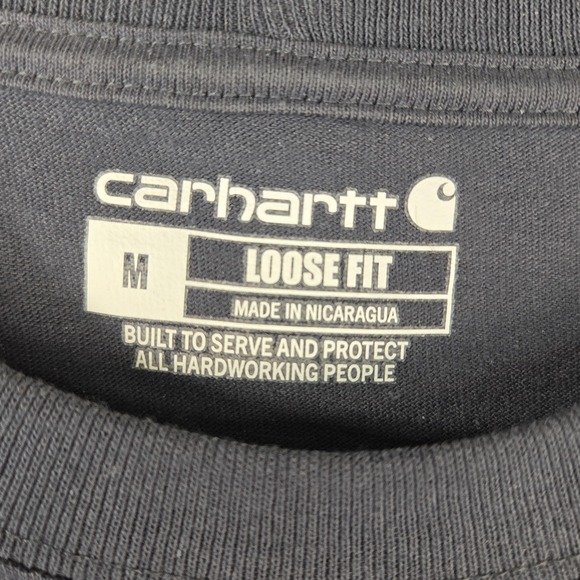 Carhartt Shirt Mens Medium Gray Loose Fit K87 Pocket Workwear Cotton Tee - Picture 5 of 10